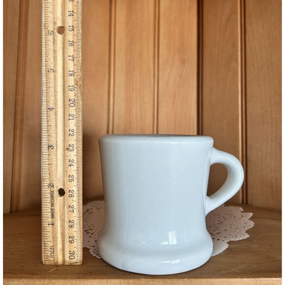 Antique Hall China White Ironstone Porcelain Shaving Coffee Mug Restaurantware - Picture 7 of 7